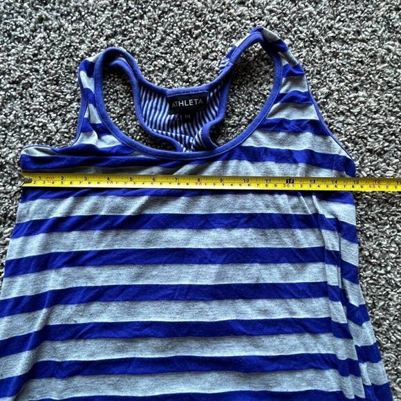 Athleta Blue and White Striped Athletic Loose Fit Tank Top - Picture 5 of 7